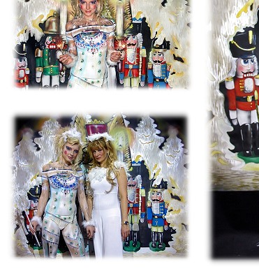 Lichterengel, light angel, Erzgebirge, Live bodyart on stage for TGMS, für Tourismus und Marketinggesellschaft Sachsen mbH im Auftrag des Kultusministeriums Sachsen, please be aware of photo and art copyright: Stage painting and Bodypainting and photos by: Christine Dumbsky, www.webparadise.com, high resolution photos are available on demand