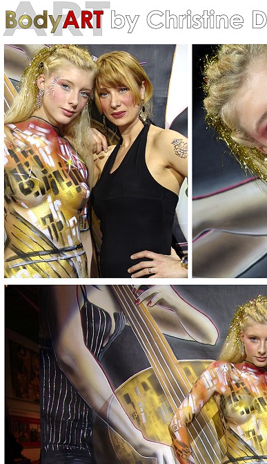 Bach, Johann Sebastian, Giovanni Sebastiano Bach, Live bodyart on stage for TGMS, f&uuml;r Tourismus und Marketinggesellschaft Sachsen mbH im Auftrag des Kultusministeriums Sachsen, please be aware of photo and art copyright: Stage painting and Bodypainting and photos by: Christine Dumbsky, www.webparadise.com, high resolution photos are available on demand