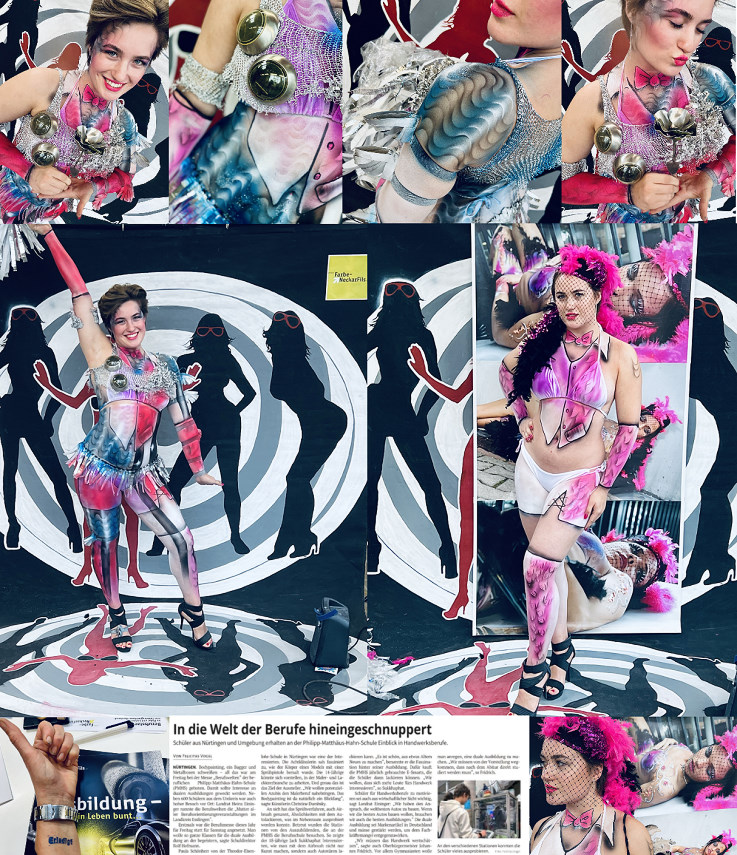 Bodypainting kinderfreundlich familienfreundlich f�r Berufswelten Malerinnung Fils Berufsschule PMHS N�rtingen best of top 10 airbrushk�nstlerin messek�nslter messek�nstler messek�nstlerin  livemaleri airbrush custom