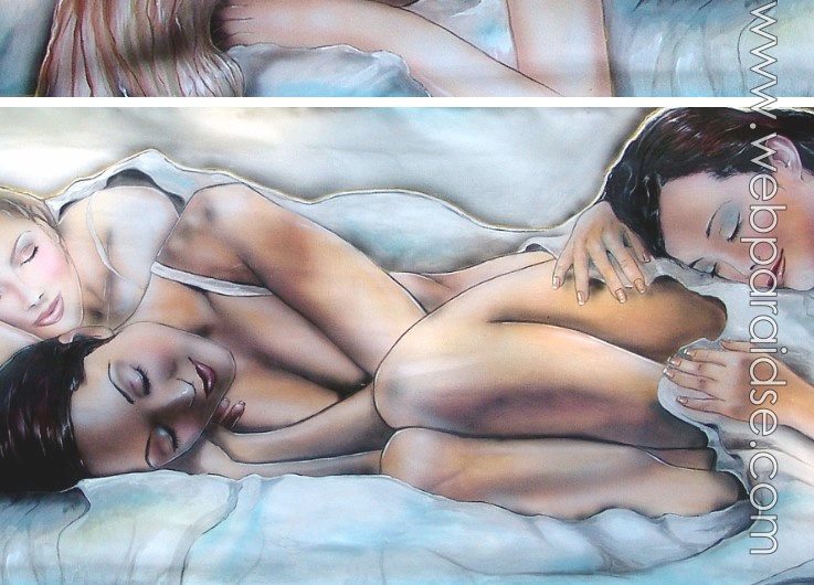 Frauen, Frauengemaelde, gemaelde, leinwand, frau, schlafen, dormier, sleep, sleeping beauty, traeumen, traeumende, dream, dreams, dreaming, schlummern, weiss, emanzipation