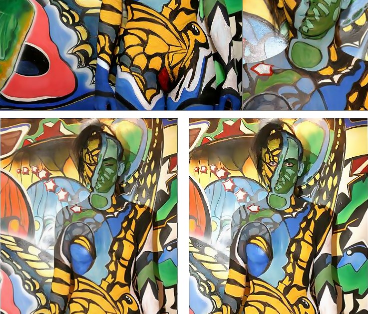 butterfly, schmetterling, mariposa, bodypaint, bodypainting, bodyart, suchbild, optische t&auml;uschung, illusion painting, wallpainting, wandbild, wandgemaelde, vexierbild, verstecken, suchen, finden