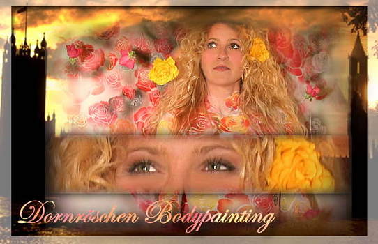 dornröschen bodypainting, sleeping beauty bodpaint, bodyart, art on skin