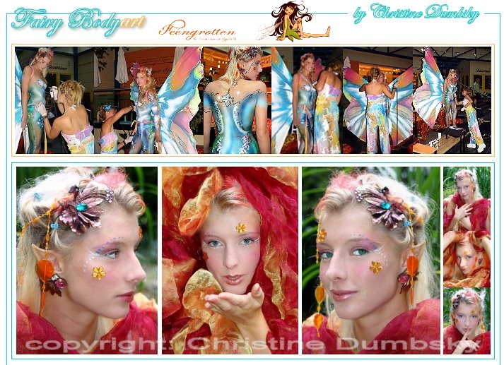 feen, elfe, fairy, fairies, bodypainting, bodypaint, art on body, bodyart, art on skin, skinart, painted skin, makeup, makeup, tatoo, tattoo, tempttoo, temptoo, tempto, bemalte haut, bemalte koerper, koerperkunst, airbrush, airbrushes, koerpermalerei, copyright Christine Dumbsky