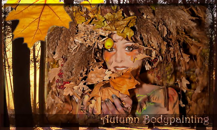 autumn bodypainting, herbst bodypaint, herbstlich, blaetter, autumn leaves