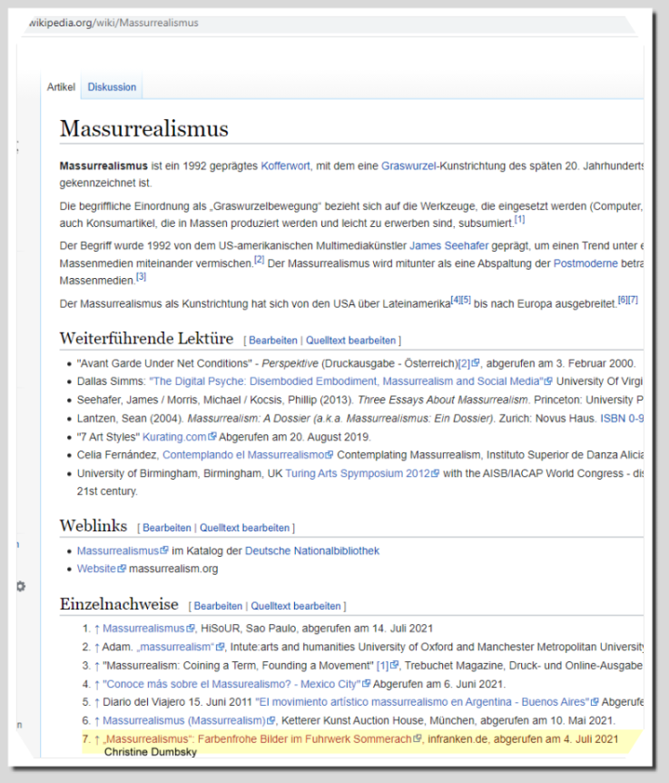 wikipedia eintrag christine dumbsky massurrealismus