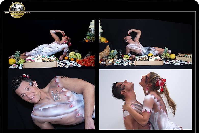 Buffet, buffett, bufet, bueffett, buffet, buefet, büffett, büffet, büfet, Lebendbüffet, Lebendbuffet, lebendbueffet, lebendbufet, lebendbüfet, lebendbuefet, Bodypainting mit Gaumenschmaus, BodyArt mit allen Sinnen, Bodypaint zum Essen, Essen, Koch, Kochen, Kochen und Körpermalerei