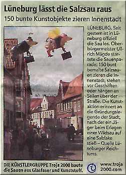 the artgroup troja 2000 at the pig art event in Lueneburg - Northern Germany