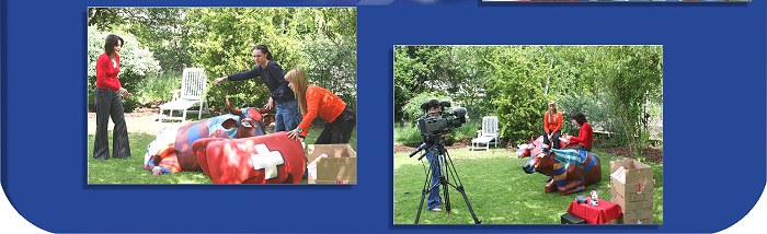 Photos of the filming for TV 1 