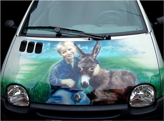 child with donkey