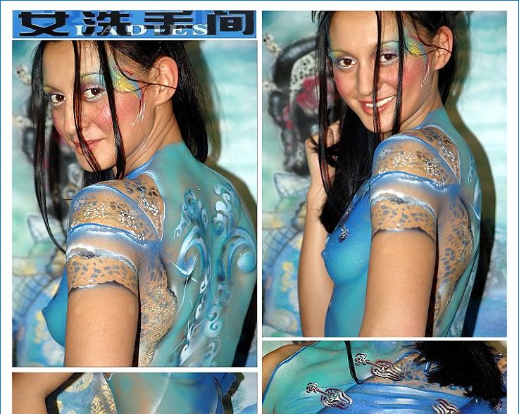 china girl, china bodypainting, chinesich, chinakleid, china dress, painted dress, gemaltes kleid, chinesisches M&auml;dchen